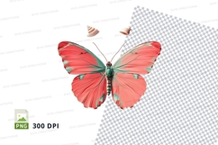 Colorful butterfly with seashells clipart png Product Image 1