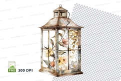 Decorative floral lantern clipart png Product Image 1