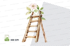 Ladder with flower clipart png Product Image 1