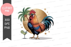 Tropical rooster clipart png Product Image 1