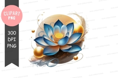 Blue lotus with golden accents Product Image 1