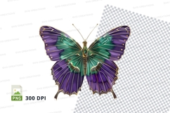 Elegant purple and green butterfly clipart png Product Image 1