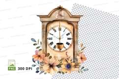 Vintage clock with floral decorations Product Image 1