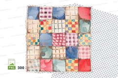 Colorful patchwork quilt clipart png Product Image 1