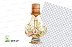 Floral pattern table lamp clipart png Product Image 1