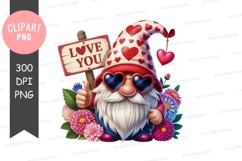 Love you gnome clipart png Product Image 1