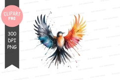 Vibrant bird in flight png Product Image 1