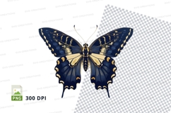 Elegant blue butterfly clipart png Product Image 1