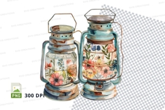 Floral decorated lanterns Product Image 1