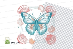 Elegant butterfly surrounded by shells Product Image 1