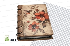 Vintage leather journal with floral design Product Image 1