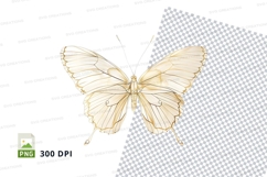 Golden butterfly clipart png Product Image 1
