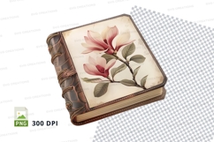 Vintage book with magnolia flower Product Image 1