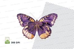 Vibrant purple and gold butterfly clipart png Product Image 1