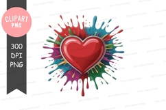 Colorful heart clipart png Product Image 1
