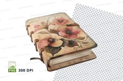 Floral leather notebook clipart png Product Image 1