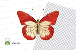 Red and white butterfly clipart png Product Image 1