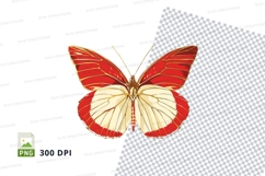 Vibrant red and gold butterfly Product Image 1