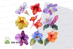Vibrant flower clipart png Product Image 1