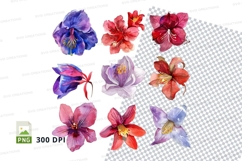 Colorful flower clipart png Product Image 1