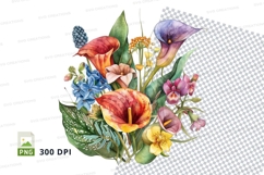 Vibrant floral bouquet clipart png Product Image 1
