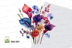 Vibrant flower bouquet clipart png Product Image 1