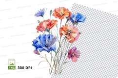 Colorful flower bouquet clipart png Product Image 1