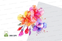 Vibrant tropical flowers clipart png Product Image 1