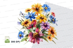 Vibrant flower bouquet clipart png Product Image 1