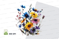 Vibrant wildflower bouquet clipart png Product Image 1