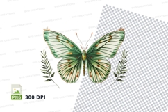 Green butterfly clipart png Product Image 1