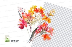 Vibrant flower bouquet clipart png Product Image 1