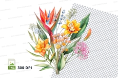 Tropical flower bouquet clipart png Product Image 1