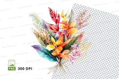 Tropical flower bouquet clipart png Product Image 1