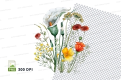Wildflower bouquet clipart png Product Image 1