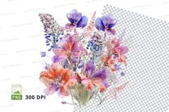Vibrant floral bouquet clipart png Product Image 1