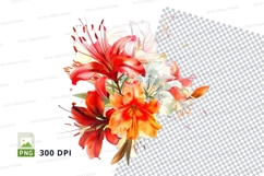Vibrant flower bouquet clipart png Product Image 1
