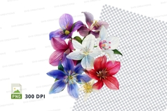 Colorful bouquet of flowers clipart png Product Image 1