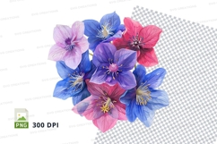 Colorful bouquet of flowers clipart png Product Image 1