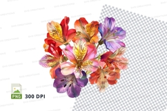 Colorful bouquet of flowers clipart png Product Image 1