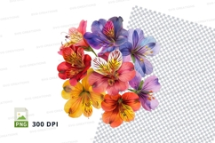 Colorful bouquet of flowers clipart png Product Image 1