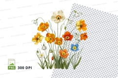 Vibrant flower bouquet clipart png Product Image 1