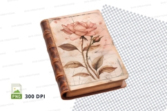 Vintage rose journal clipart png Product Image 1