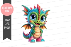 Cartoon dragon clipart png Product Image 1