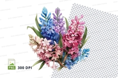 Beautiful bouquet of hyacinths clipart png Product Image 1