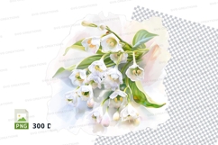 Delicate white flowers clipart png Product Image 1