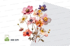 Delicate anemone flowers clipart png Product Image 1