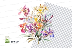 Colorful bouquet of flowers clipart png Product Image 1