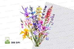 Colorful bouquet of flowers clipart png Product Image 1