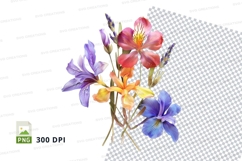 Colorful bouquet of flowers clipart png Product Image 1